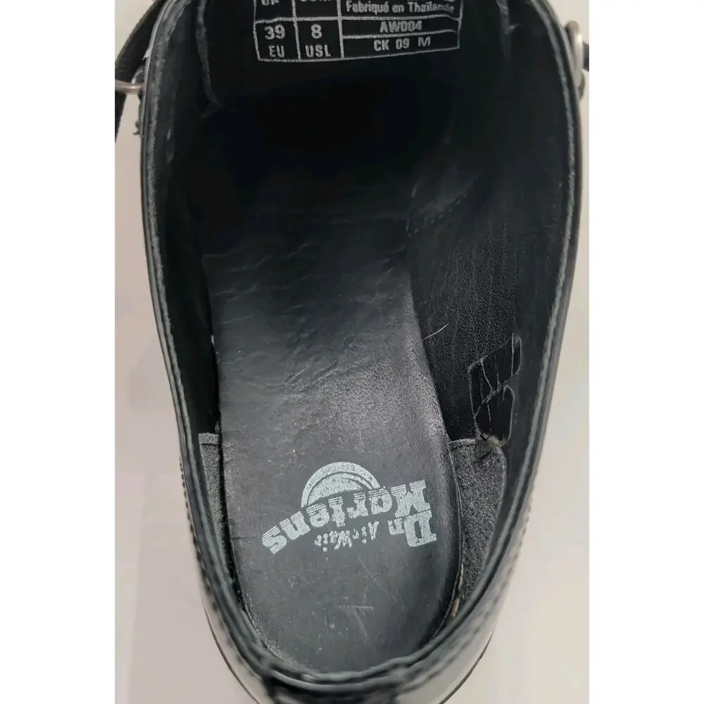 Dr. Martens Ramsey Smooth Leather Creepers Black/White Interlace Size 7 Mens/8 W